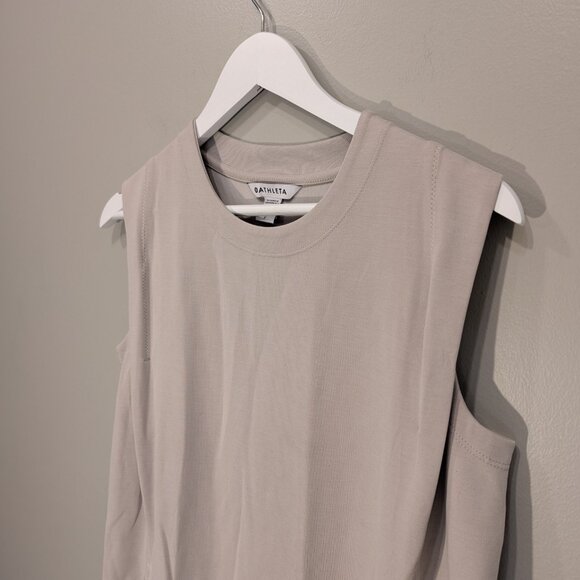Athleta Seasoft Tank Dress Abalone Grey Stone Beige Athleisure Sporty - Size S - Picture 4 of 6